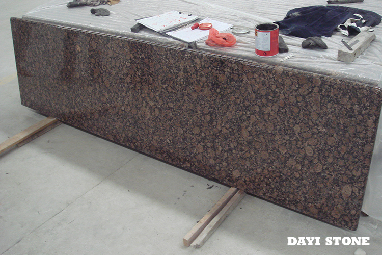 Baltic Brown Granite Stone Countertop Polished Laminated edge 96x26